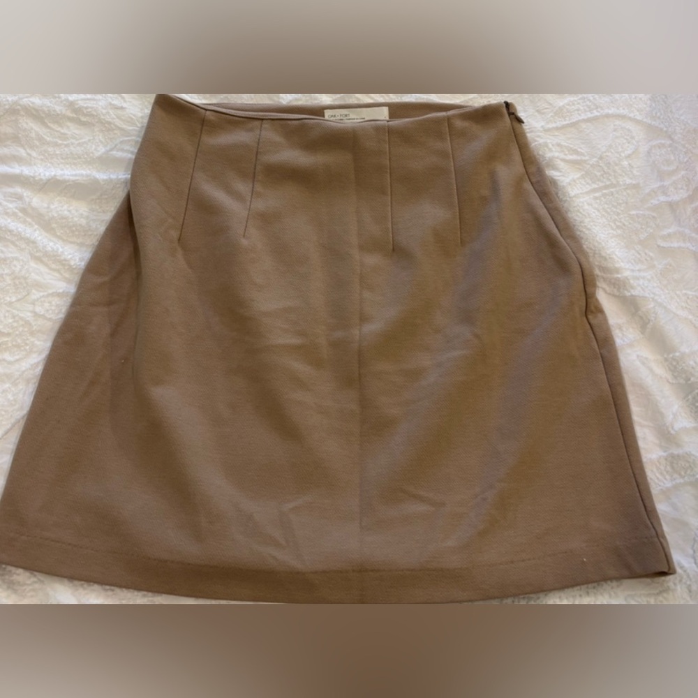 OAK + FORT Tan A-Line Skirt
